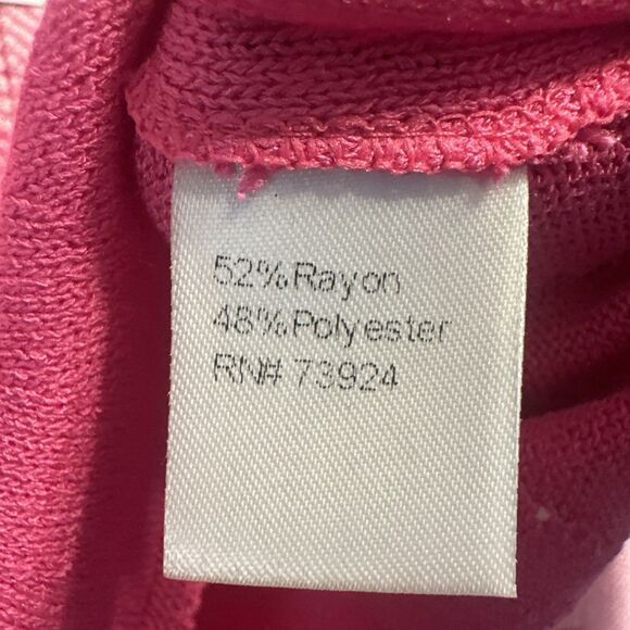 NWT Ming Wang Chevron Stripe Lightweight Knit Sweater Top Size XS Pink Preppy - Picture 6 of 9